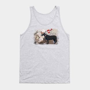 Valentine Love Soldier Vet War Dog Heart Veterinary Tank Top